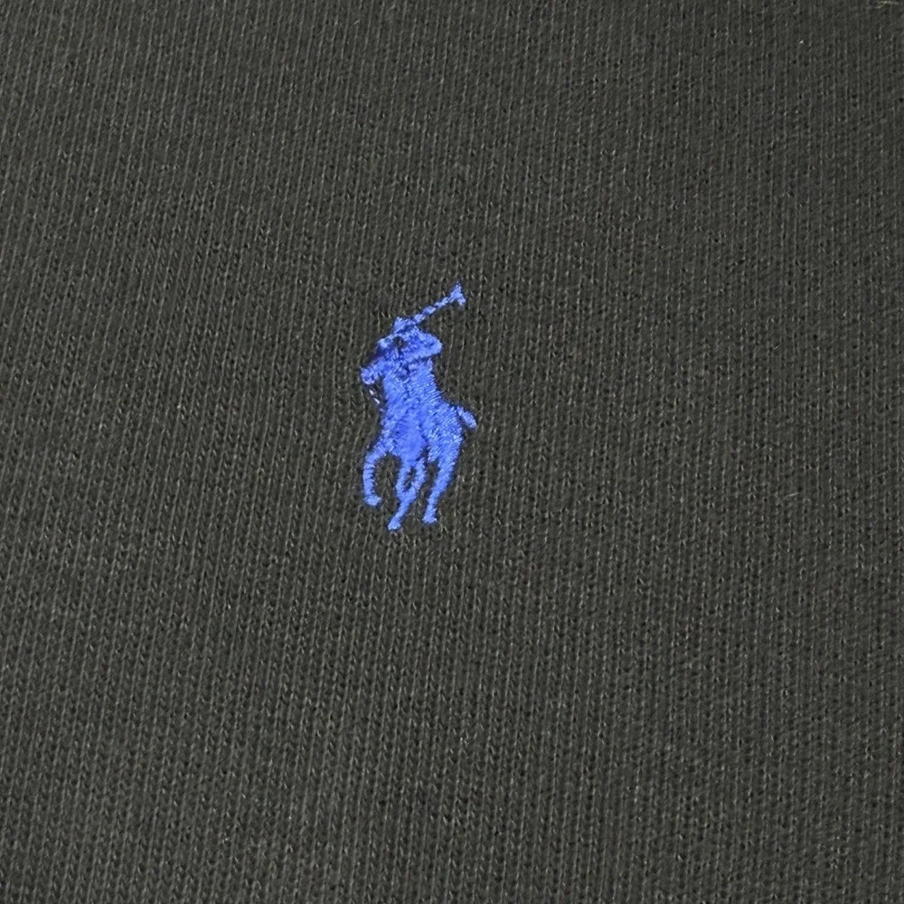 Polo Ralph Lauren Sweater Mens XL Black 1/4 Zip Mock Neck Estate Rib Pullover‎